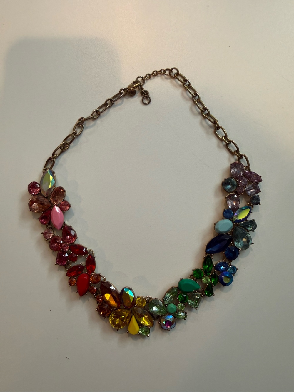J.Crew Rainbow Ombré Statement Necklace